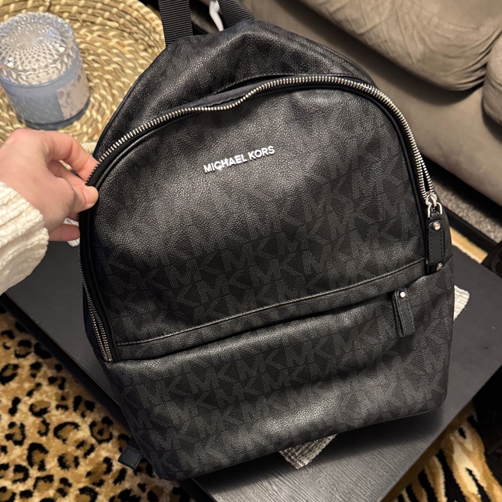 Michael Kors Black Monogram Backpack